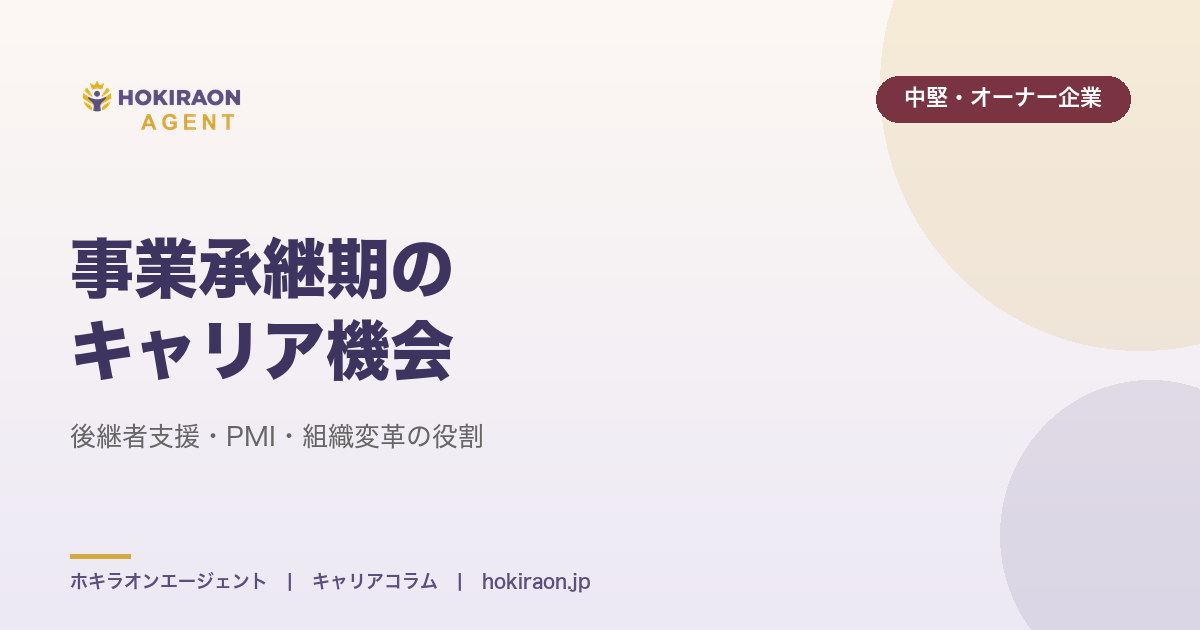 事業承継期企業のキャリア機会
