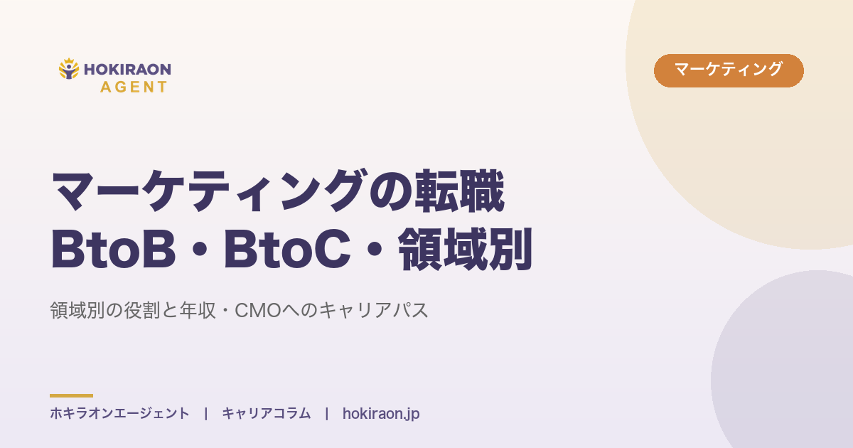 マーケティングの転職完全ガイド｜BtoB・BtoC・領域別の市場価値と年収